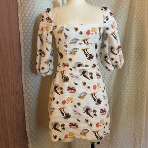 Reformation hampstead linen mini dress